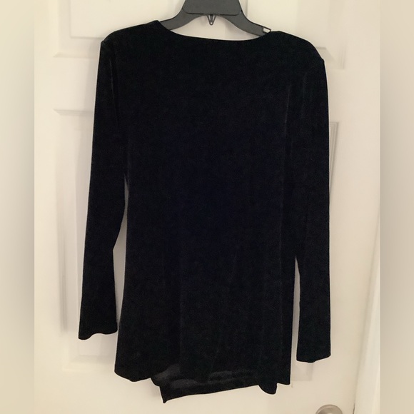 White House Black Market Velvet Faux Wrap long Sleeves top. - Picture 6 of 10